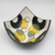 Bowl - Textured black with black crescents with grey and yellow circles